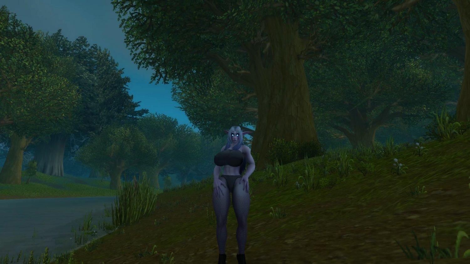 My night elf with white hair after work! #Okyx2Hff